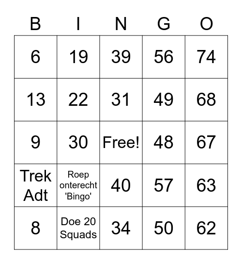 De Tweede Grote Geweldige Yorinf Lustrumbuurtbingo Card