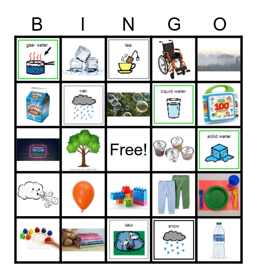 States of Matter Bingo Card