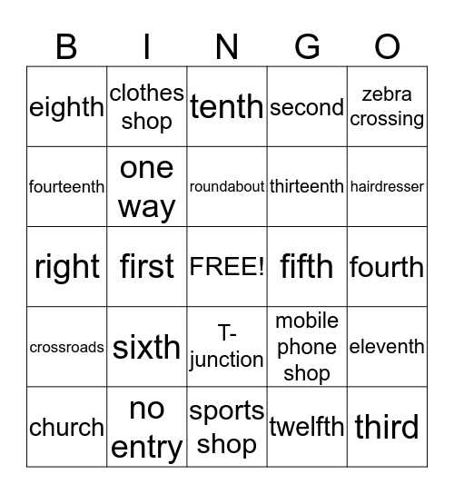 Unit 3 Bingo Card