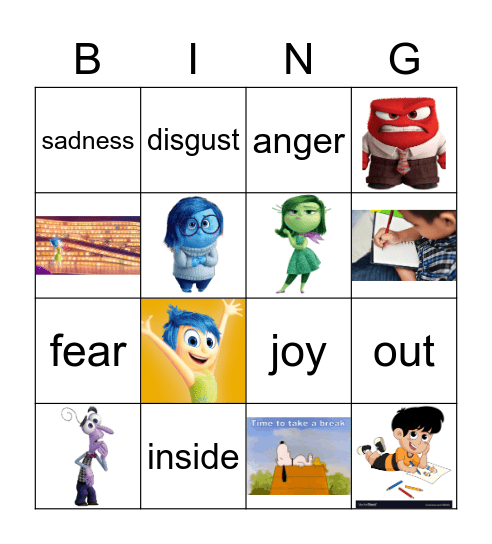 Inside Out Bingo Card