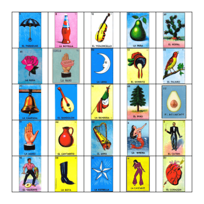 Loteria Night Bingo Card