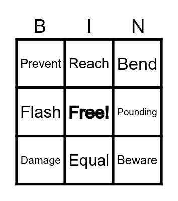 Vocabulary Bingo Card