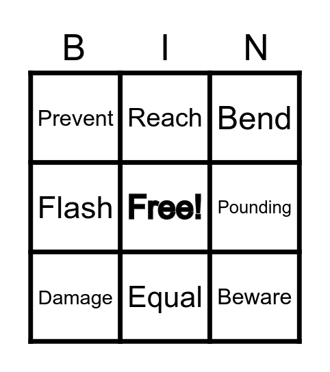 Vocabulary Bingo Card