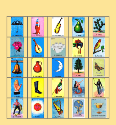 Loteria Night Bingo Card