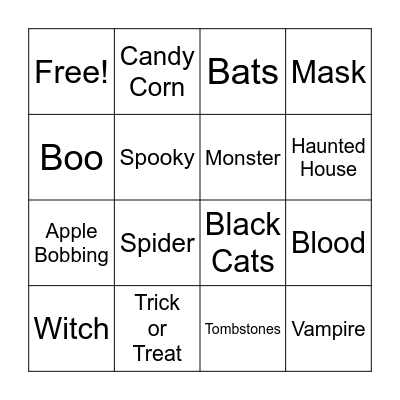 Halloween Bingo Card