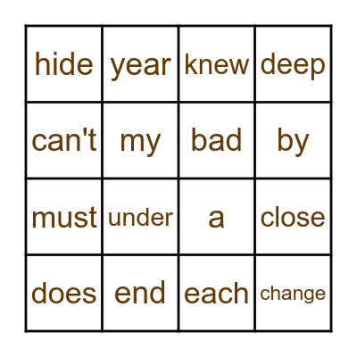 Bingo Card