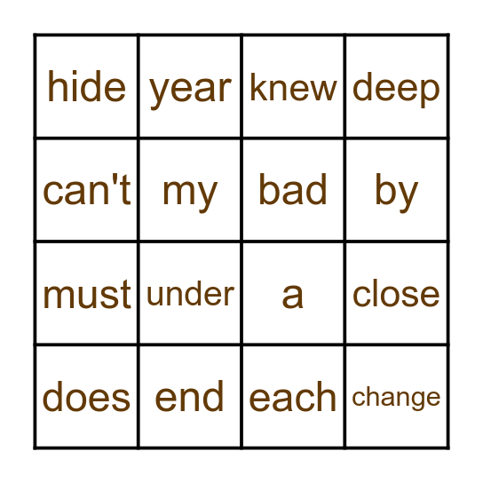 Bingo Card