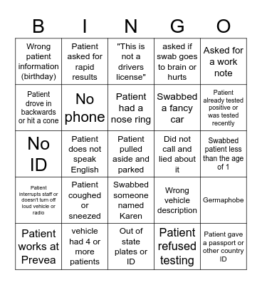 Covid-19 BINGO! Bingo Card