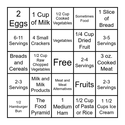 Pyramid Bingo Card