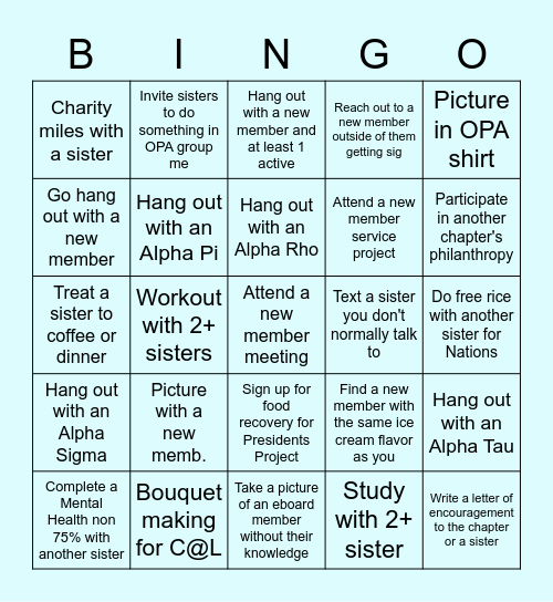 Sisterhoooooddddddd Bingo Card