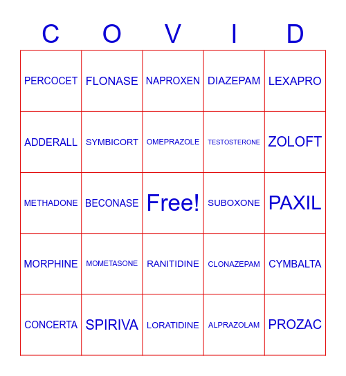 PHARMACY WEEK 2020 Bingo Card