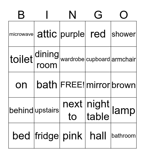 Unit 4  Bingo Card