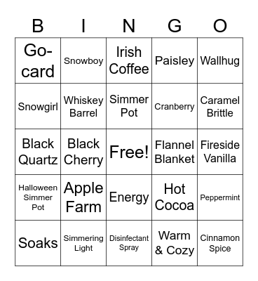 Sprink-O Bingo Card