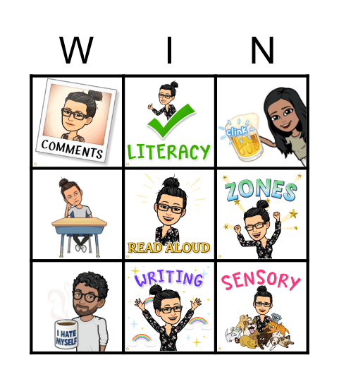 Bitmoji Bingo Card