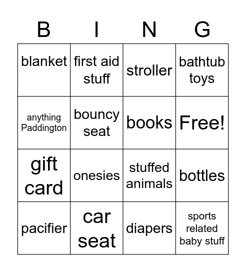 #BabyRealDealMcNeill Bingo Card