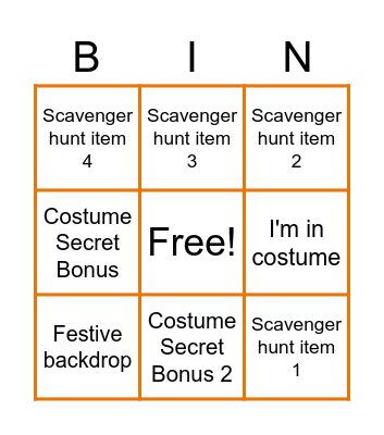 Workshop Halloween Bingo Card