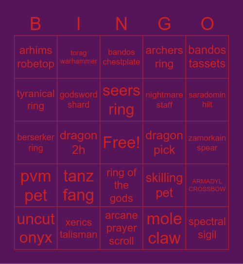 Tracy Minajj Bingo Card