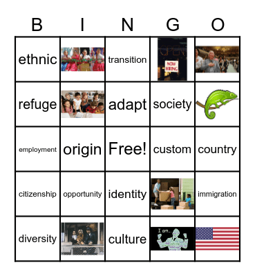 Vocabulary Words Bingo Card