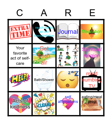 Self-Care Bingo Card