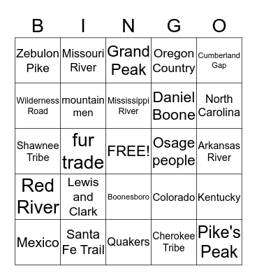 Western Expansion Bingo - 2 Bingo Card