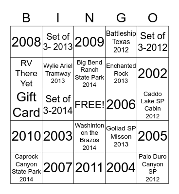 Ornament Sales Bingo Card