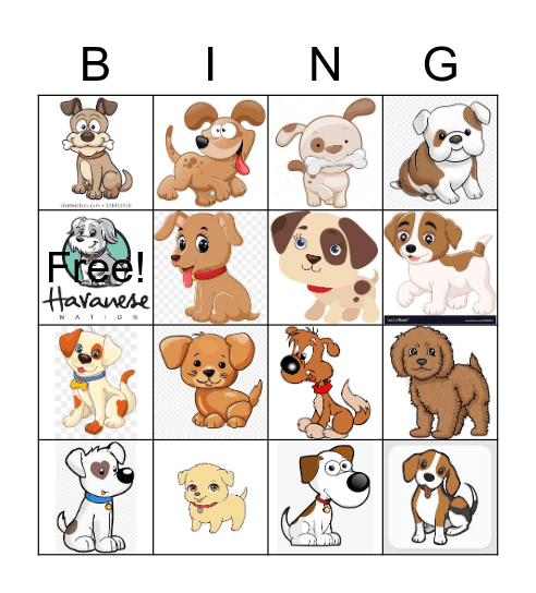 Doggie bingo Card