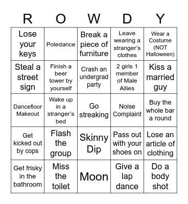 WG22' PARTY BINGO Card