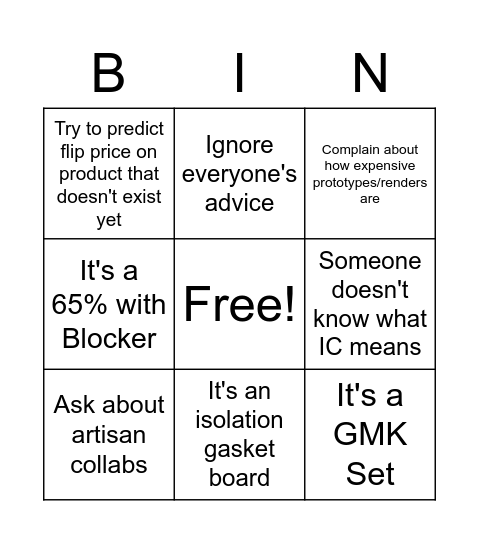 IC Bingo Card