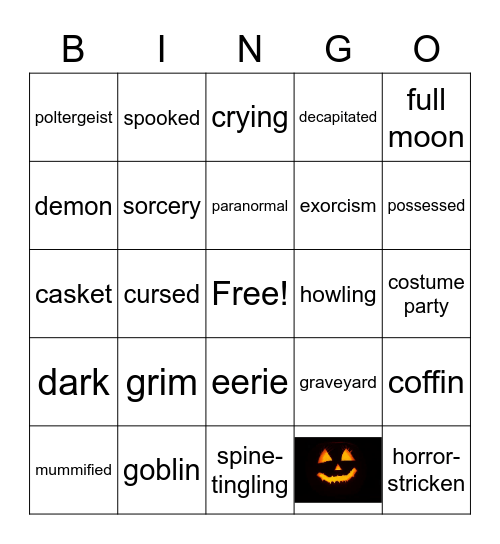 Halloween (JAA) Bingo Card