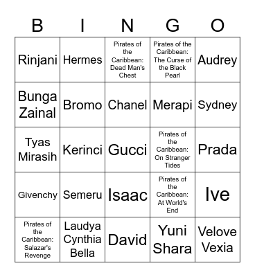 B I O Bingo Card