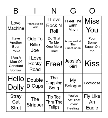 Misc. Hits #2 Bingo Card
