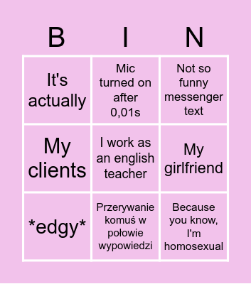 Snowflake bingo Card