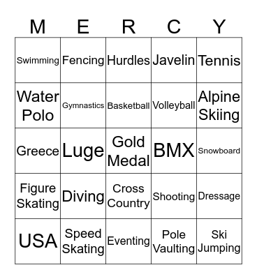 Volunteer Appreciation Luncheon Bingo Card