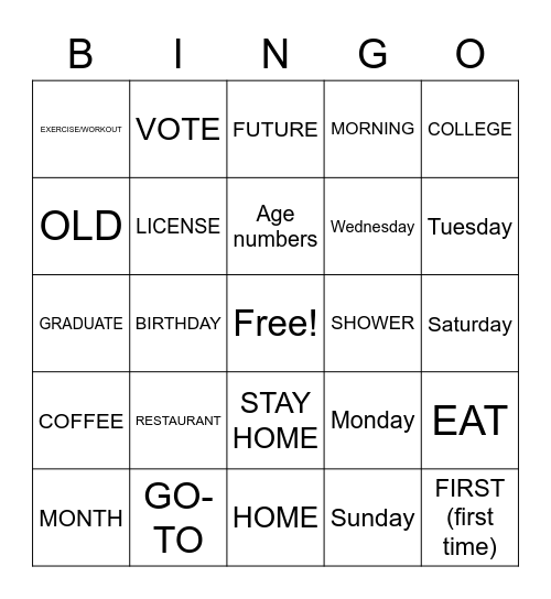 Unit 9/Lesson1-3 Bingo Card