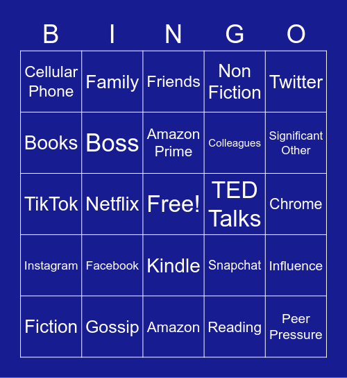 What's Influencing You? Bingo Card