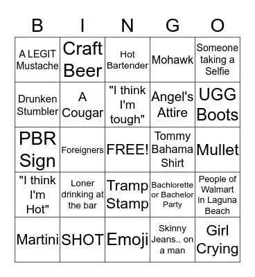 BRADEN'S THIRSTY 30 BINGO Card
