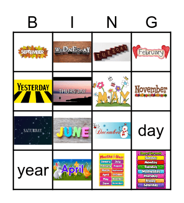La Date - en français Bingo Card