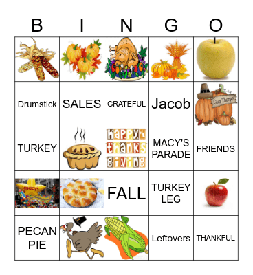 THANKSGIVING Bingo Card