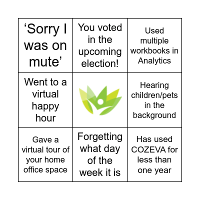 2020 COZEVA Fall User Group Meeting Bingo Card