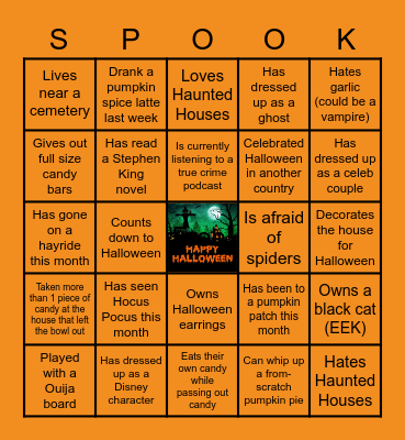 Halloween Bingo! Bingo Card