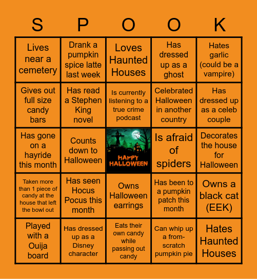 Halloween Bingo! Bingo Card