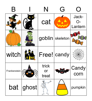 Halloween BINGO Card