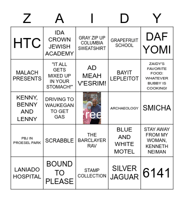 Zaidy's 90th Birthday Bash! Bingo Card