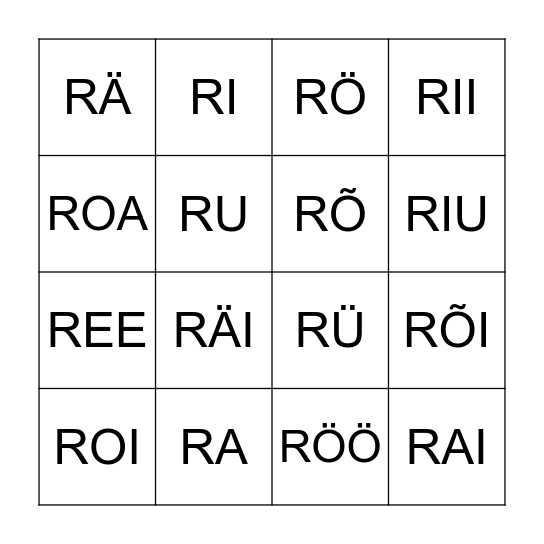 R SILBI ALGUL Bingo Card