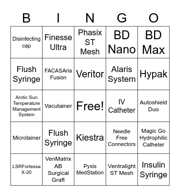 BD Bingo Card