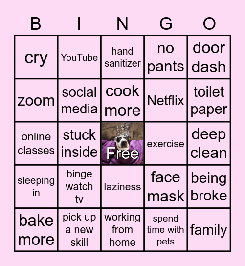 Quarantine Bingo Card