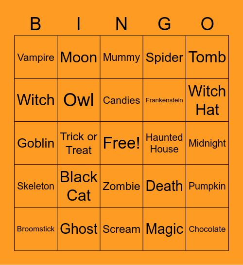 HALLOWEEN Bingo Card