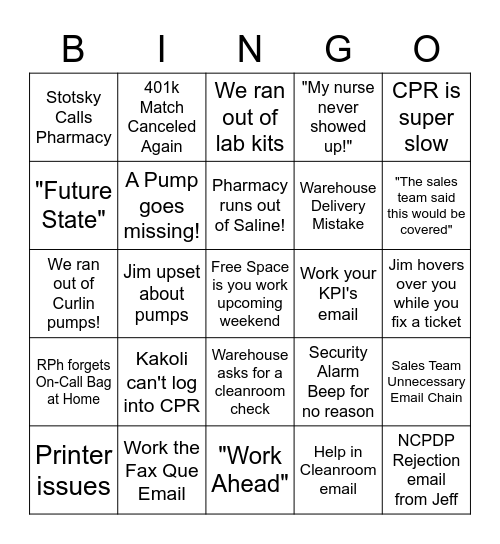 BioScrip BINGO Card