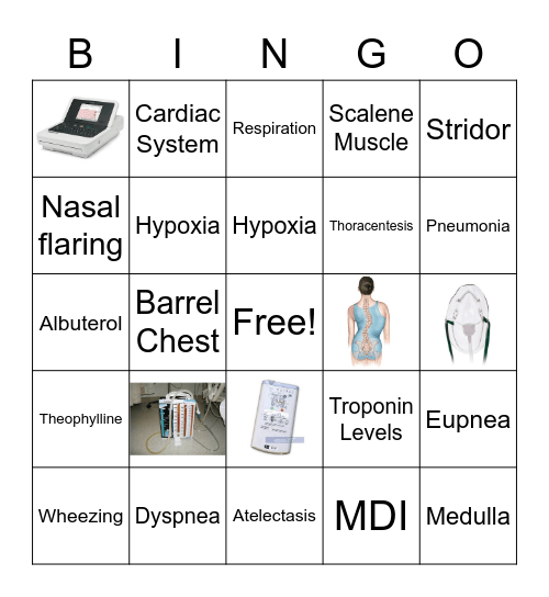 Gas Exchange Bingo Card