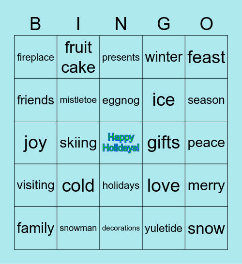 Fraud Resolutions Holiday Bingo Card